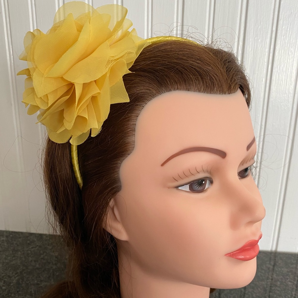 J crew rose crewcuts flower headband new yellow - Picture 1 of 7